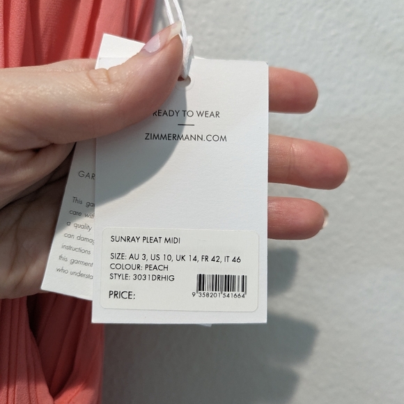 Zimmermann Sunray Pleated Peach - Picture 4 of 8